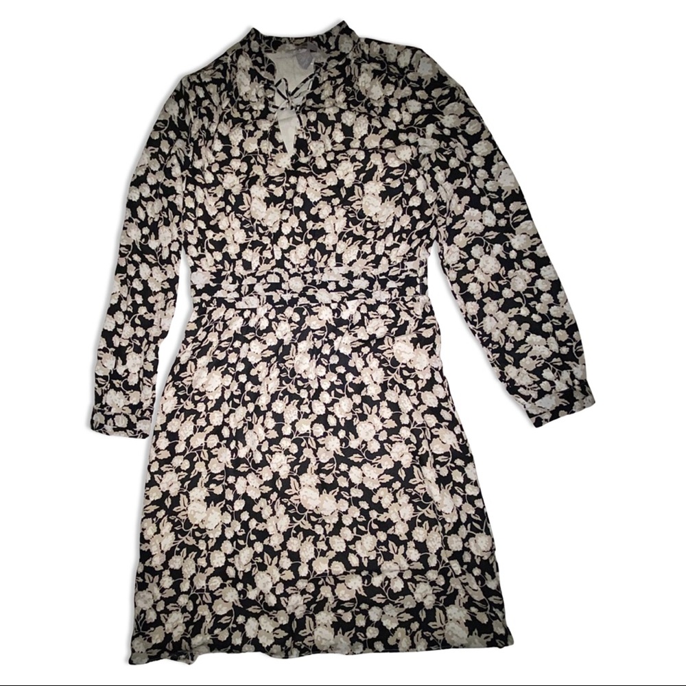 H&M black and cream dress